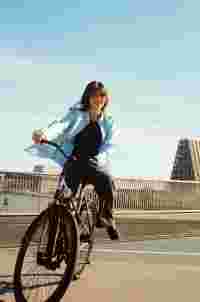 Girl on a bike for Scotch and Soda social campaign for Veloretti brand